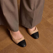 thumbnail: Manfield leren slingback pumps beige