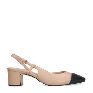 leren slingback pumps beige