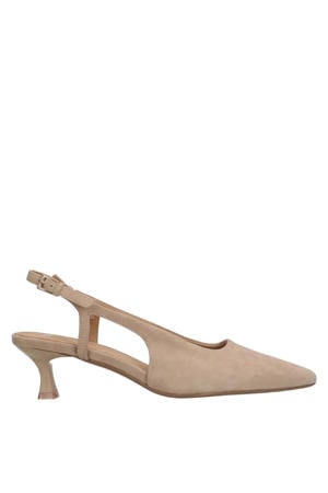 suède slingback pumps beige