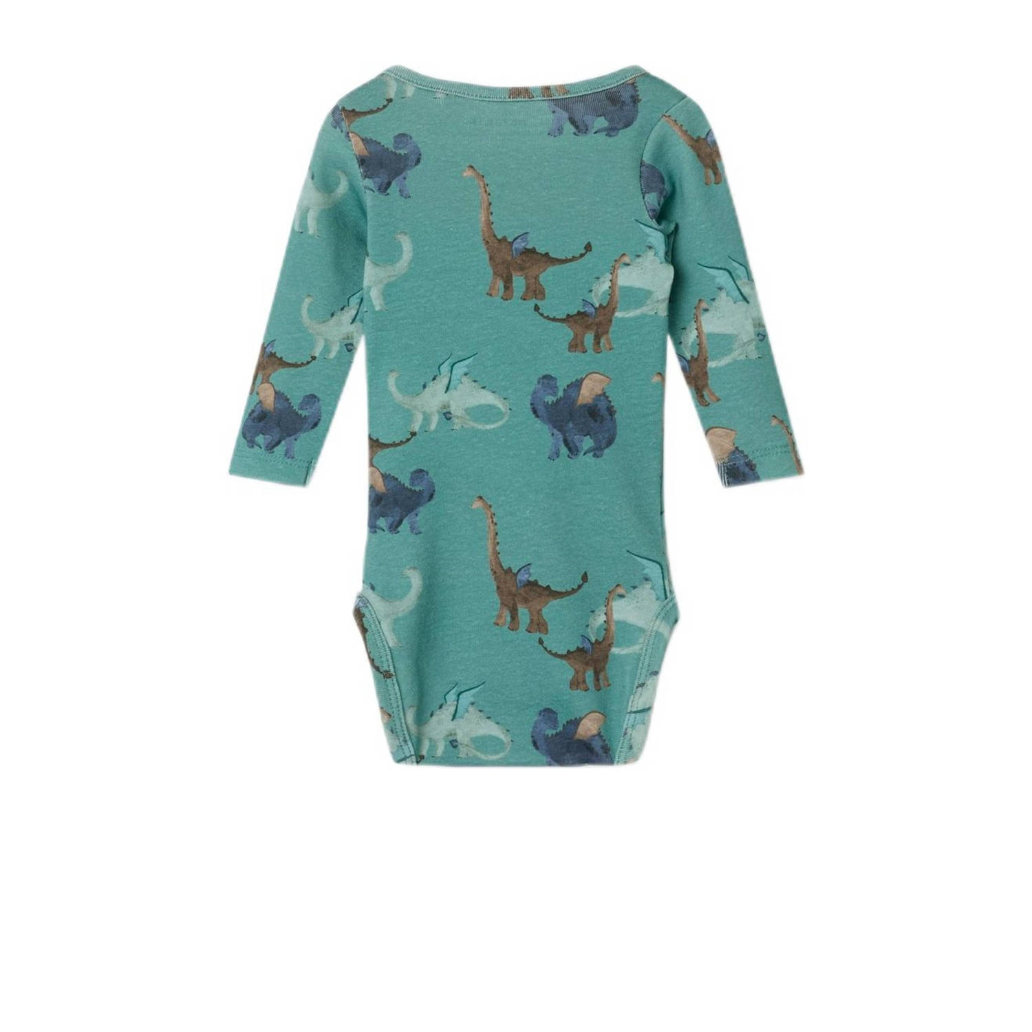 NAME IT BABY romper NBMDRAGON met dinoprint groen