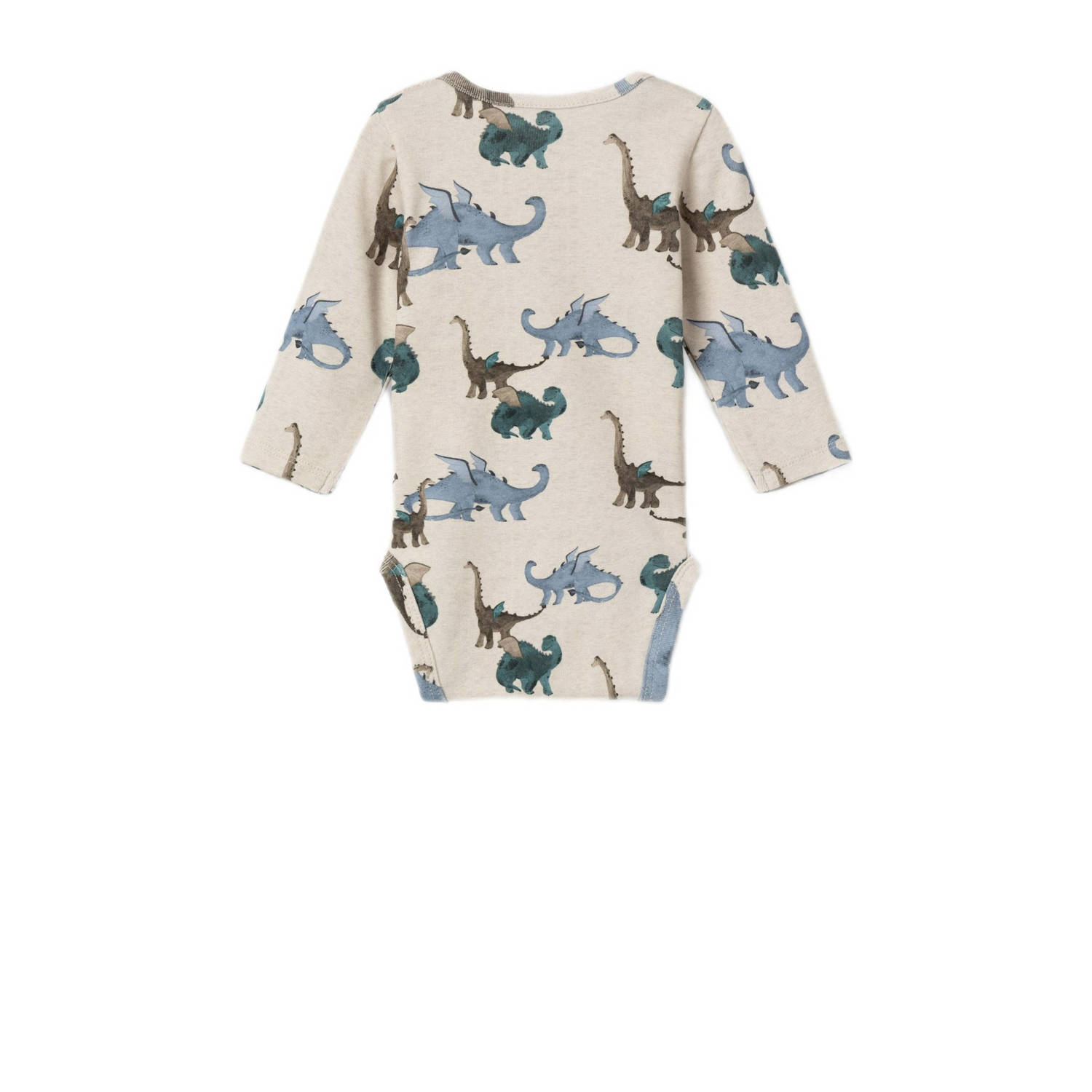 NAME IT BABY romper NBMDRAGON met dinoprint beige