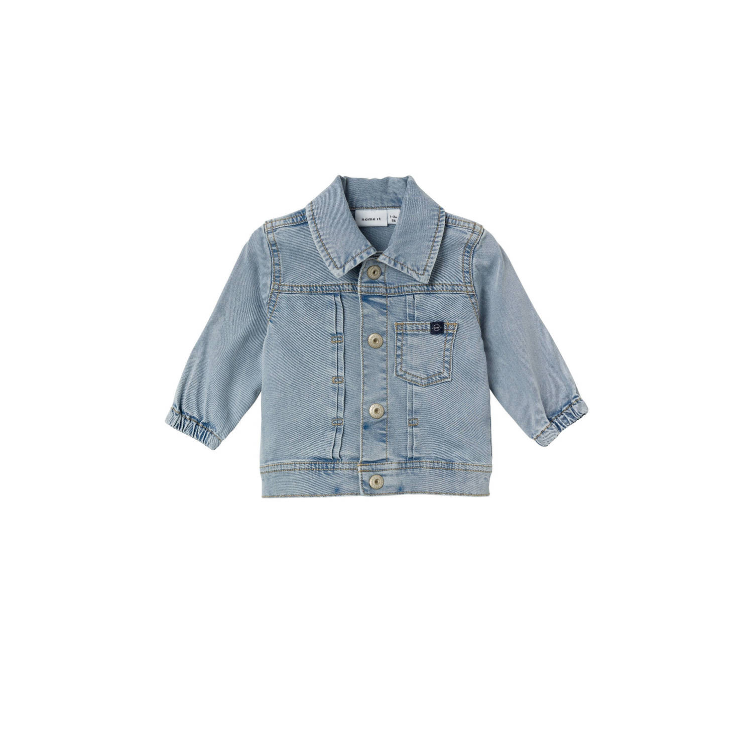 Name it BABY spijkerjas NBMJACK light blue denim Blauw Jongens Lyocell Klassieke kraag 74