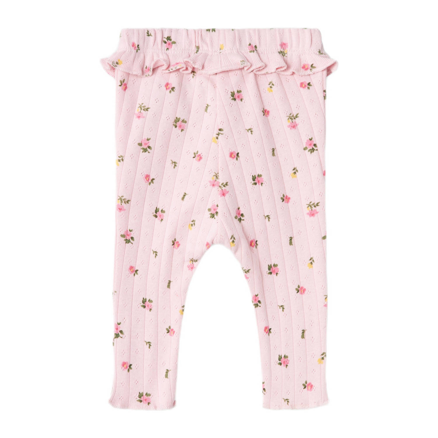 NAME IT BABY gebloemde regular fit broek NBFDANINA roze