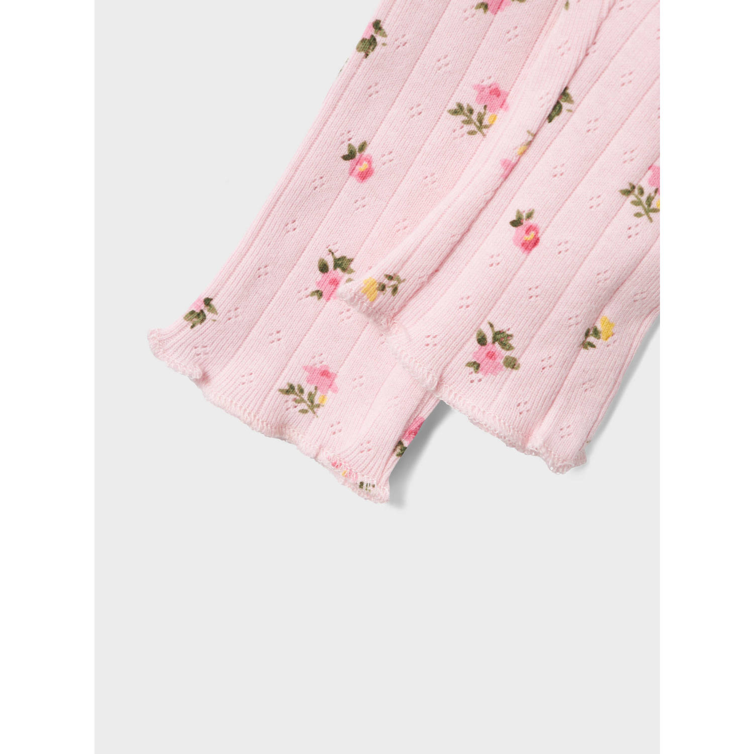 NAME IT BABY gebloemde regular fit broek NBFDANINA roze