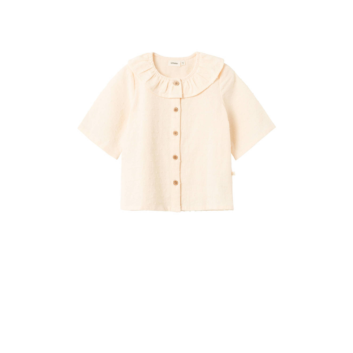 LIL' ATELIER MINI blouse NMFDALLAS ecru Meisjes Katoen Peter Pan-kraag 122 128