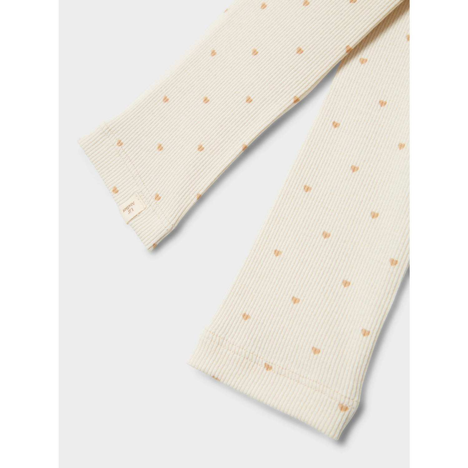 LIL' ATELIER MINI legging NMFGAGO met hartjes offwhite roze