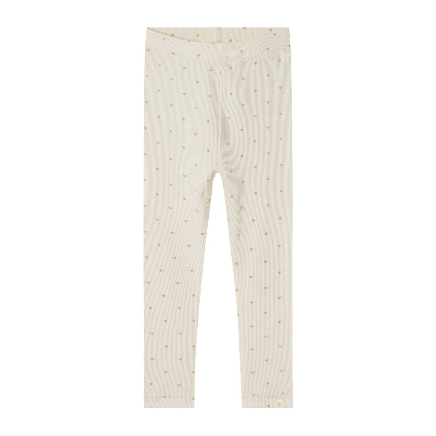 LIL' ATELIER MINI legging NMFGAGO met hartjes offwhite roze Ecru Meisjes Biologisch katoen 104