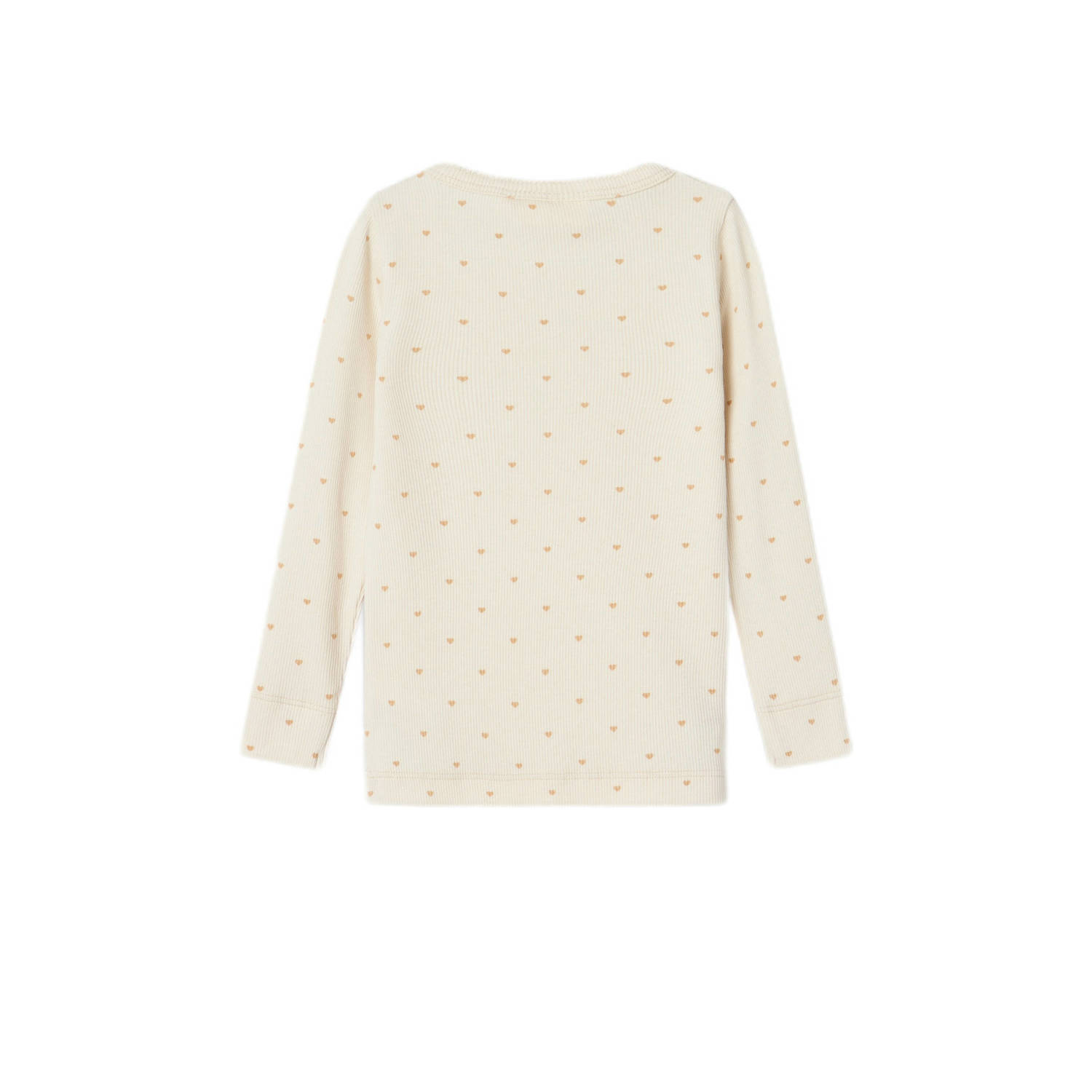 LIL' ATELIER MINI longsleeve NMFGAGO met hartjes ecru roze