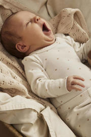 thumbnail: LIL' ATELIER BABY baby regular fit broek NBFGAGO met hartjes ecru/roze