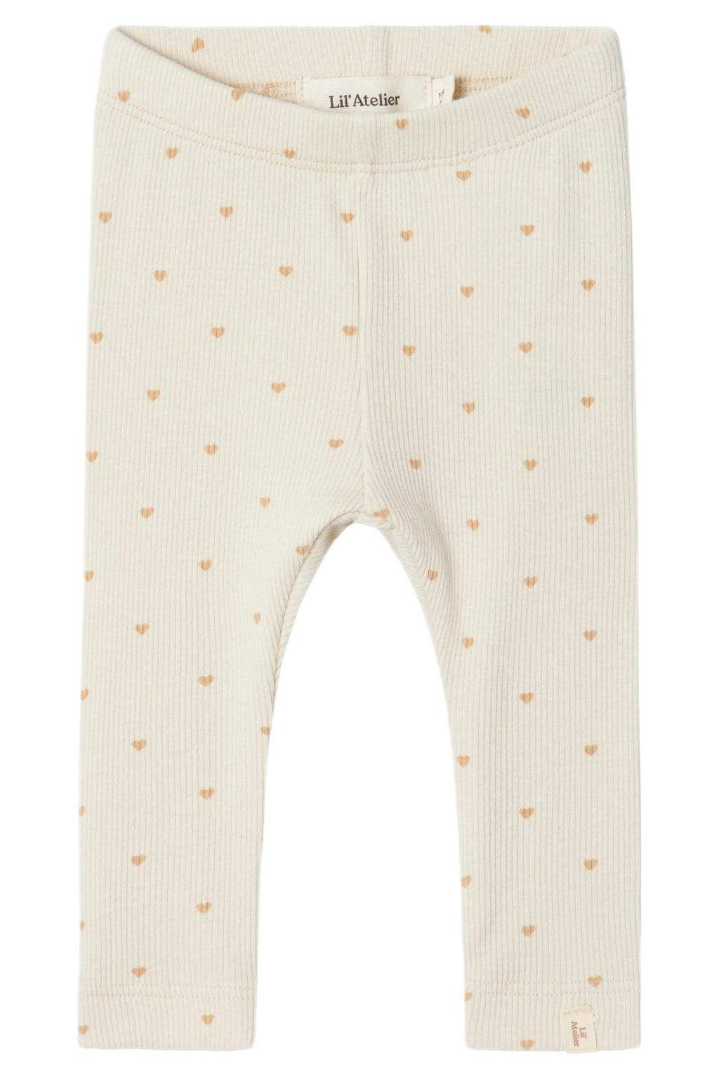 LIL' ATELIER BABY regular legging met hartjes ecru