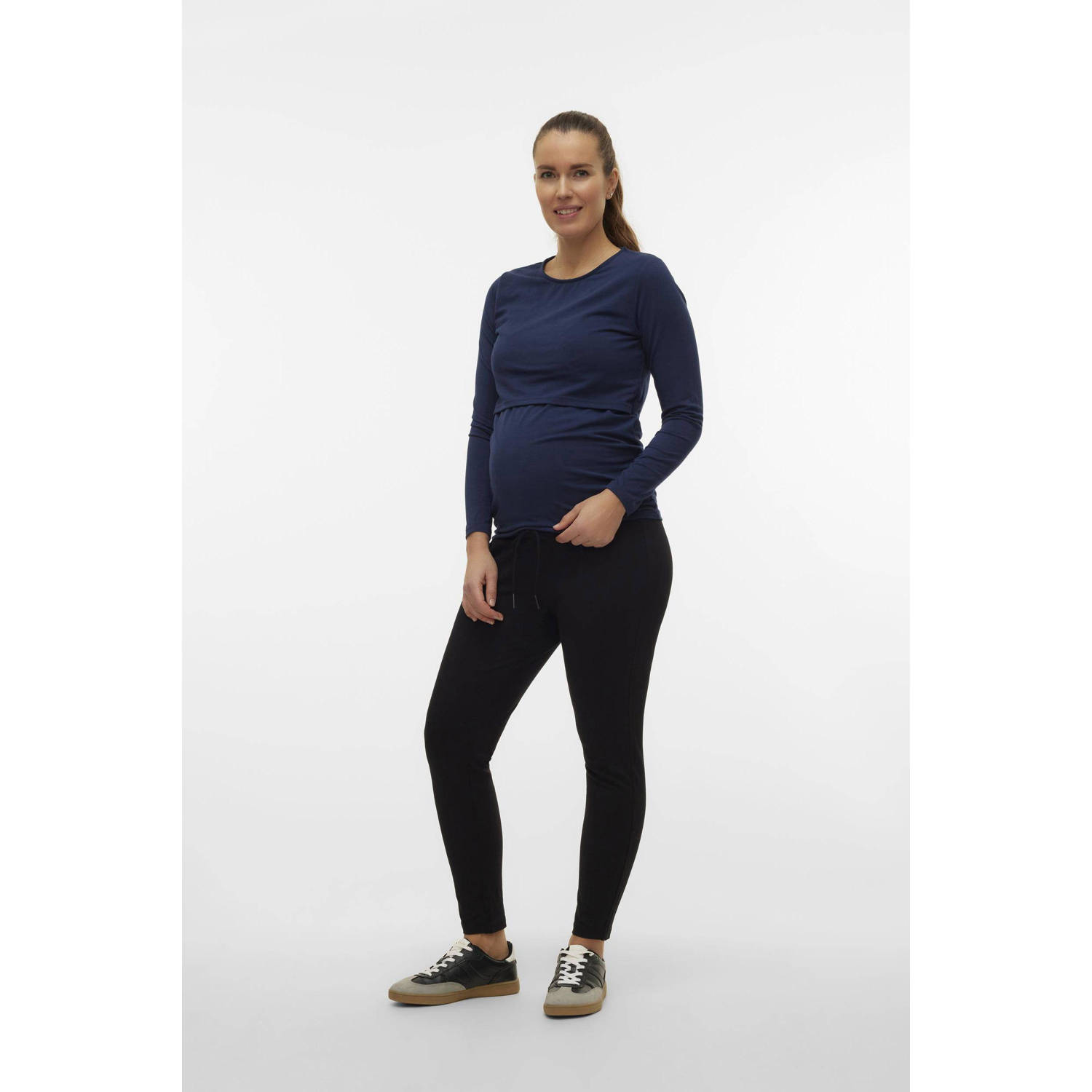 VERO MODA MATERNITY slim fit broek VMMEVA zwart