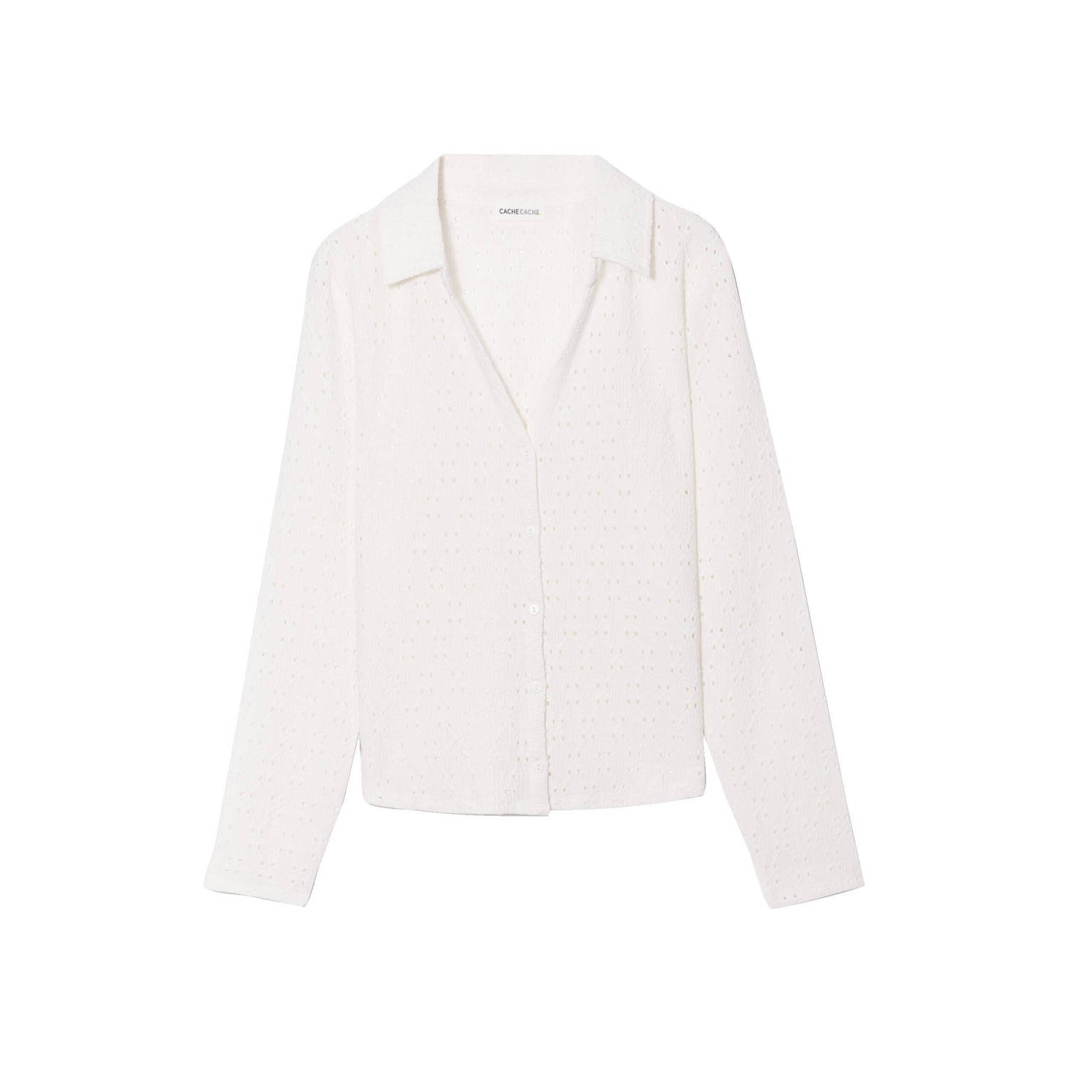 Cache semi-transparante blouse ecru