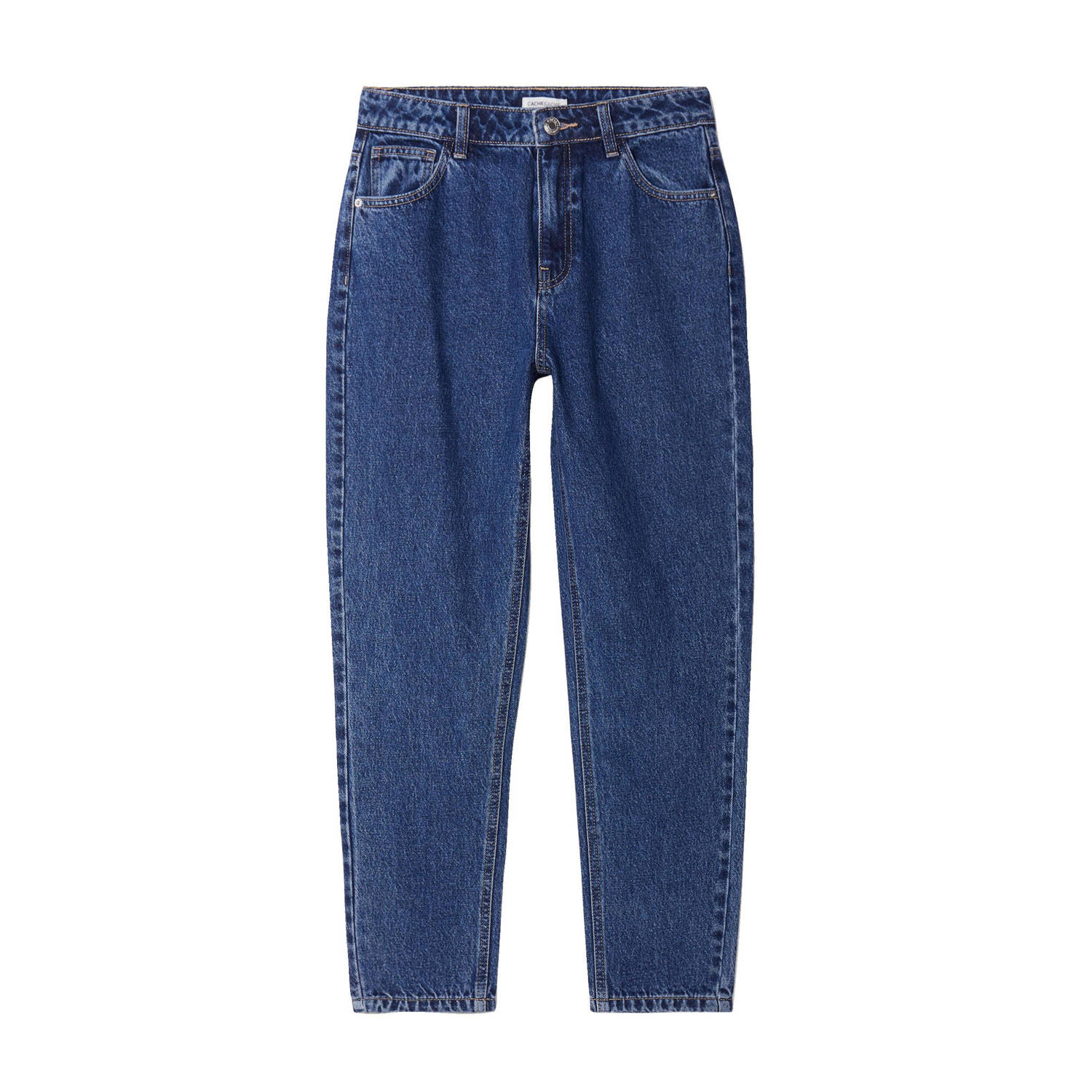Cache cropped high waist mom jeans stonewashed blue