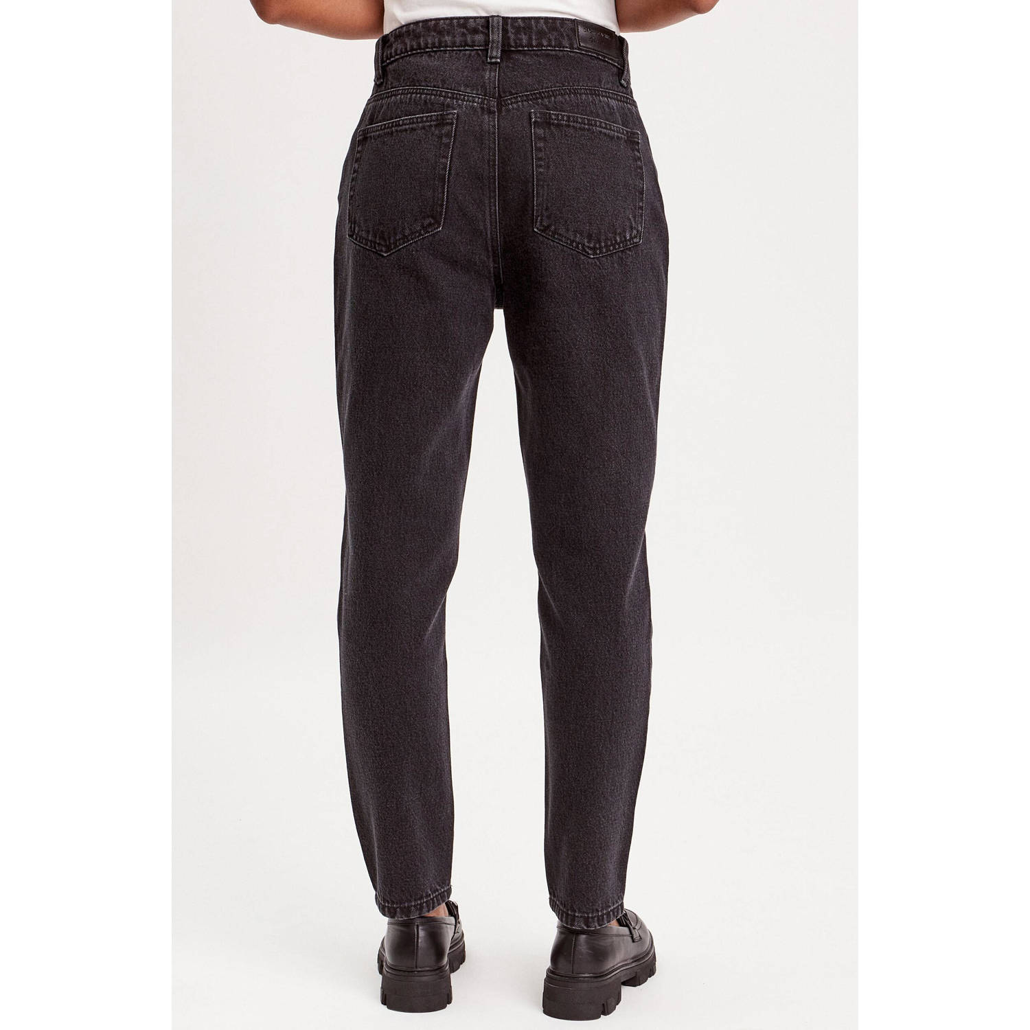 Cache cropped high waist mom jeans zwart
