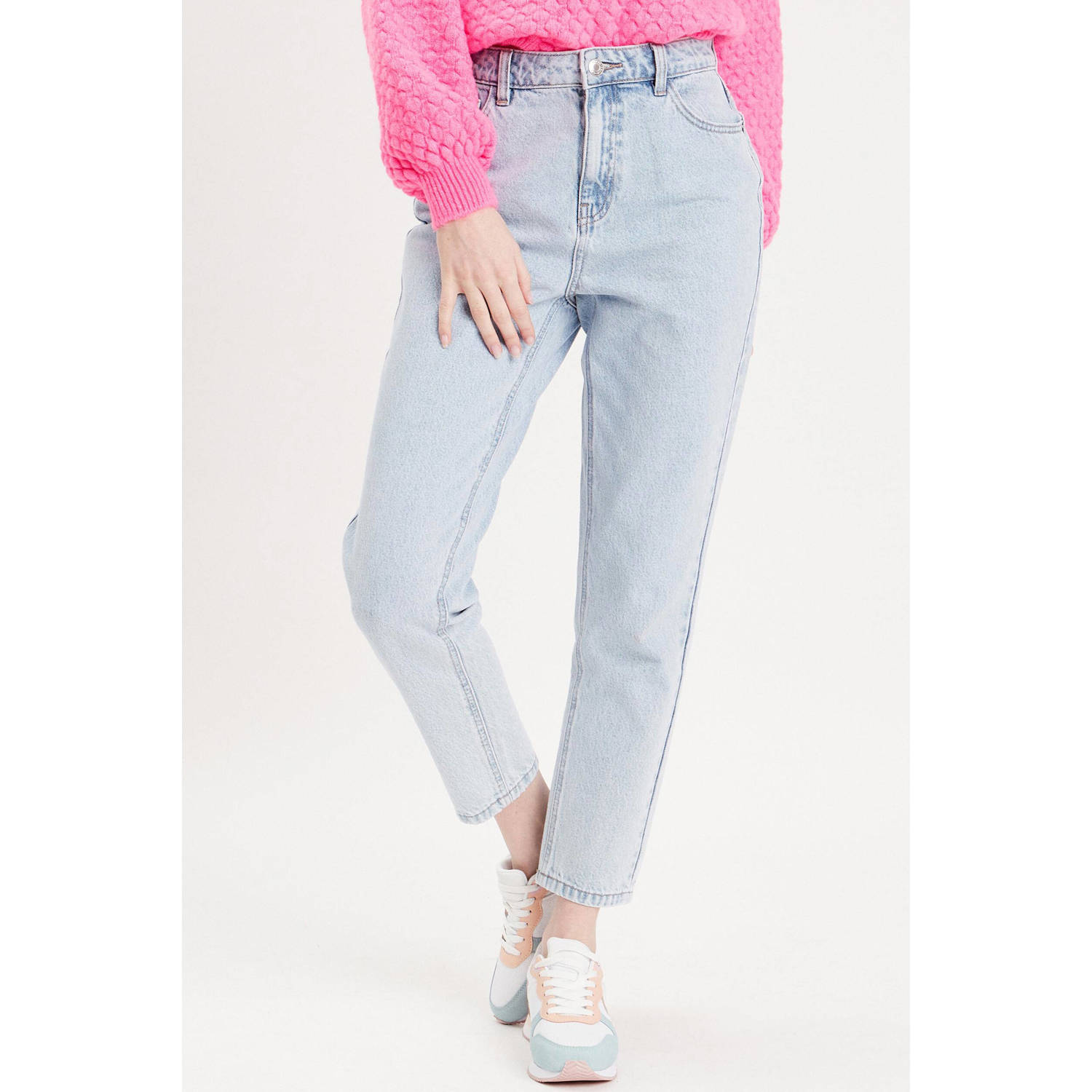 Cache cropped high waist mom jeans light blue