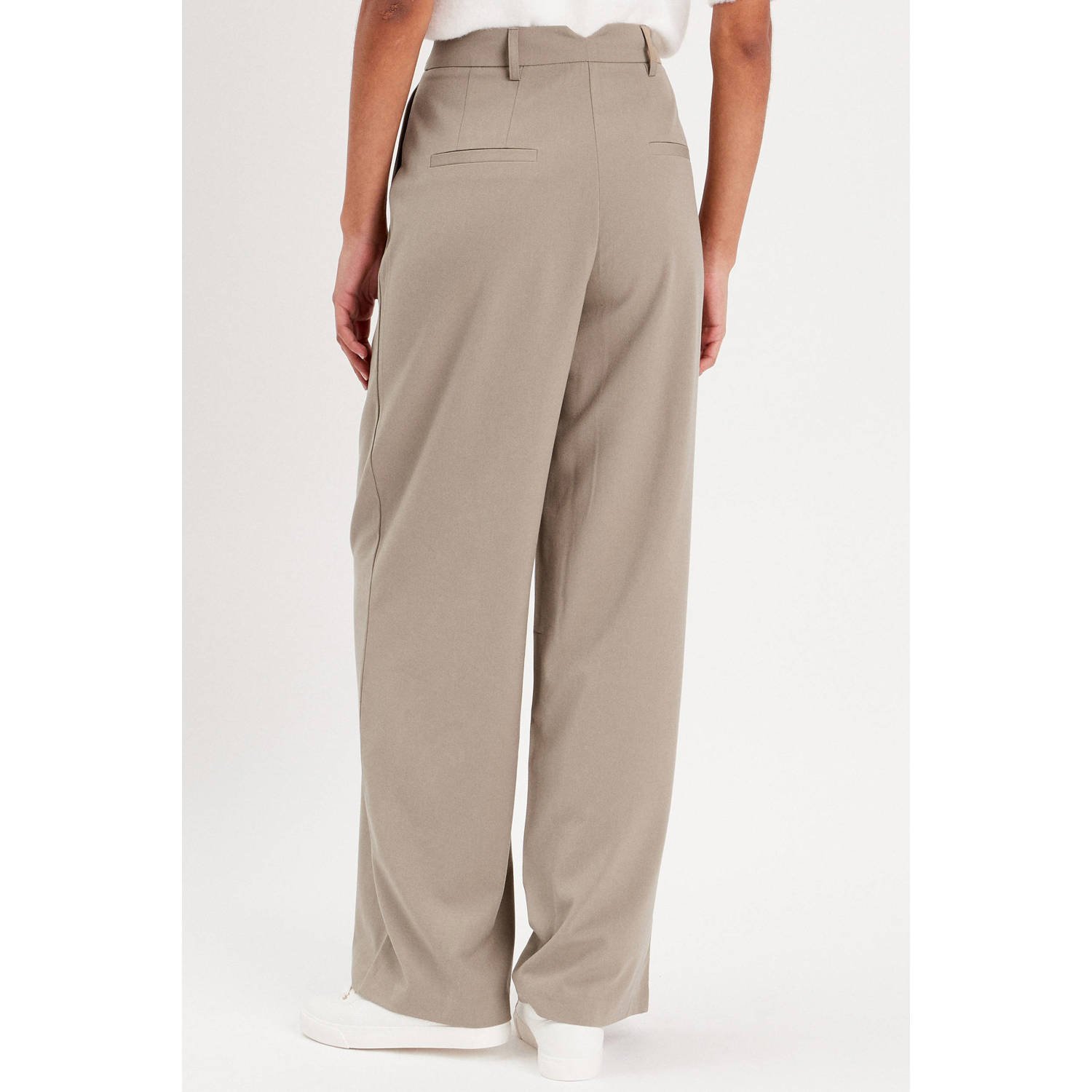 Cache high waist wide leg pantalon grijsgroen