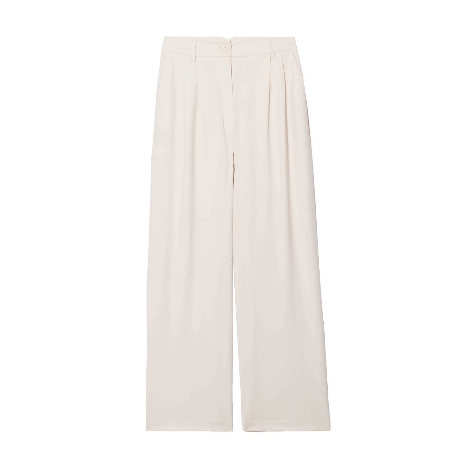 Cache high waist wide leg pantalon ecru