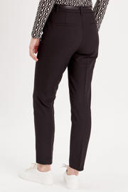 thumbnail: Zwarte dames Cache Cache cropped high waist tapered fit pantalon van katoen met rits- en knoopsluiting en effen