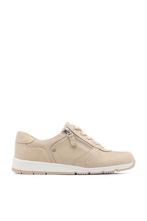 leren sneakers beige