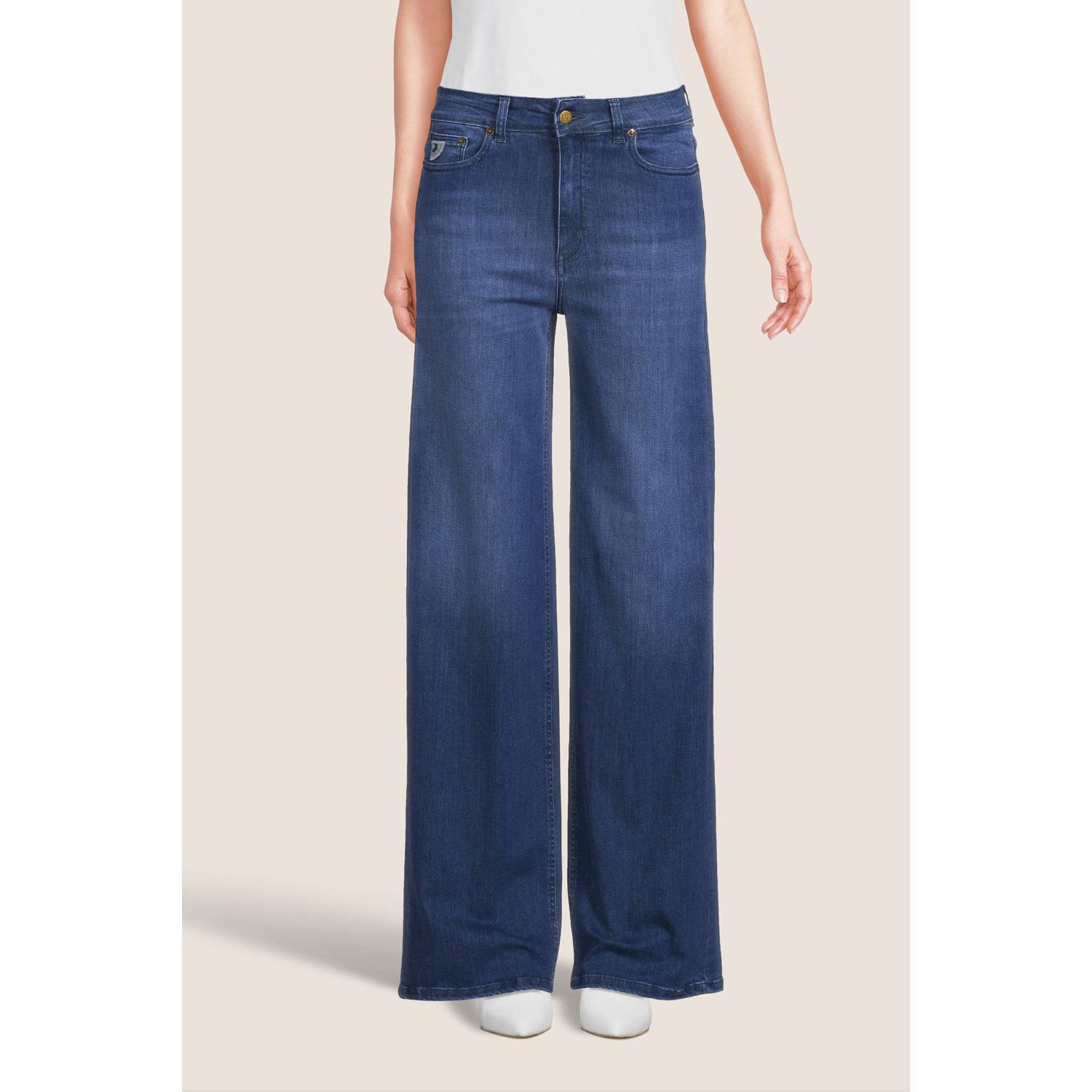 Lois wide leg jeans Palazzo teal stone