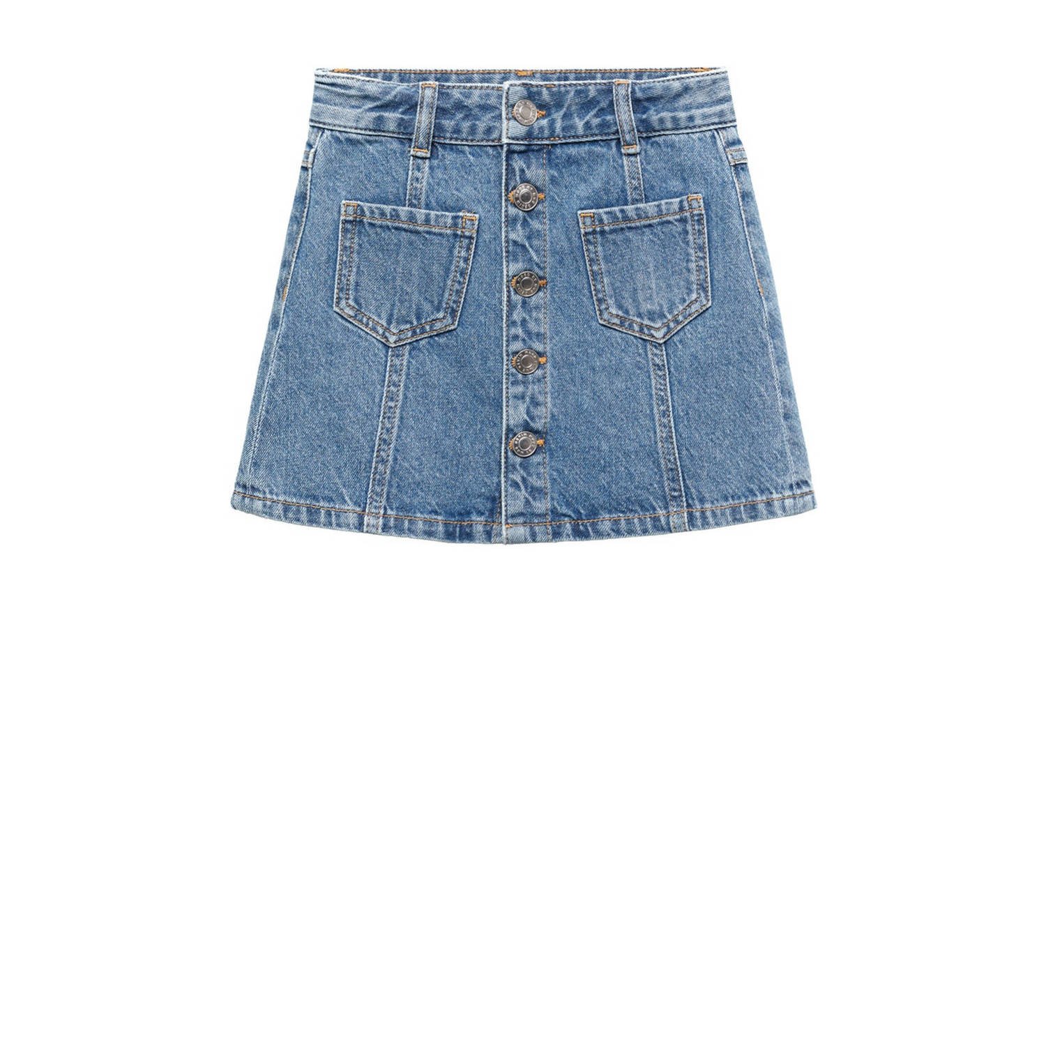 Mango Kids spijkerrok changeant blauw Meisjes Denim Effen 122