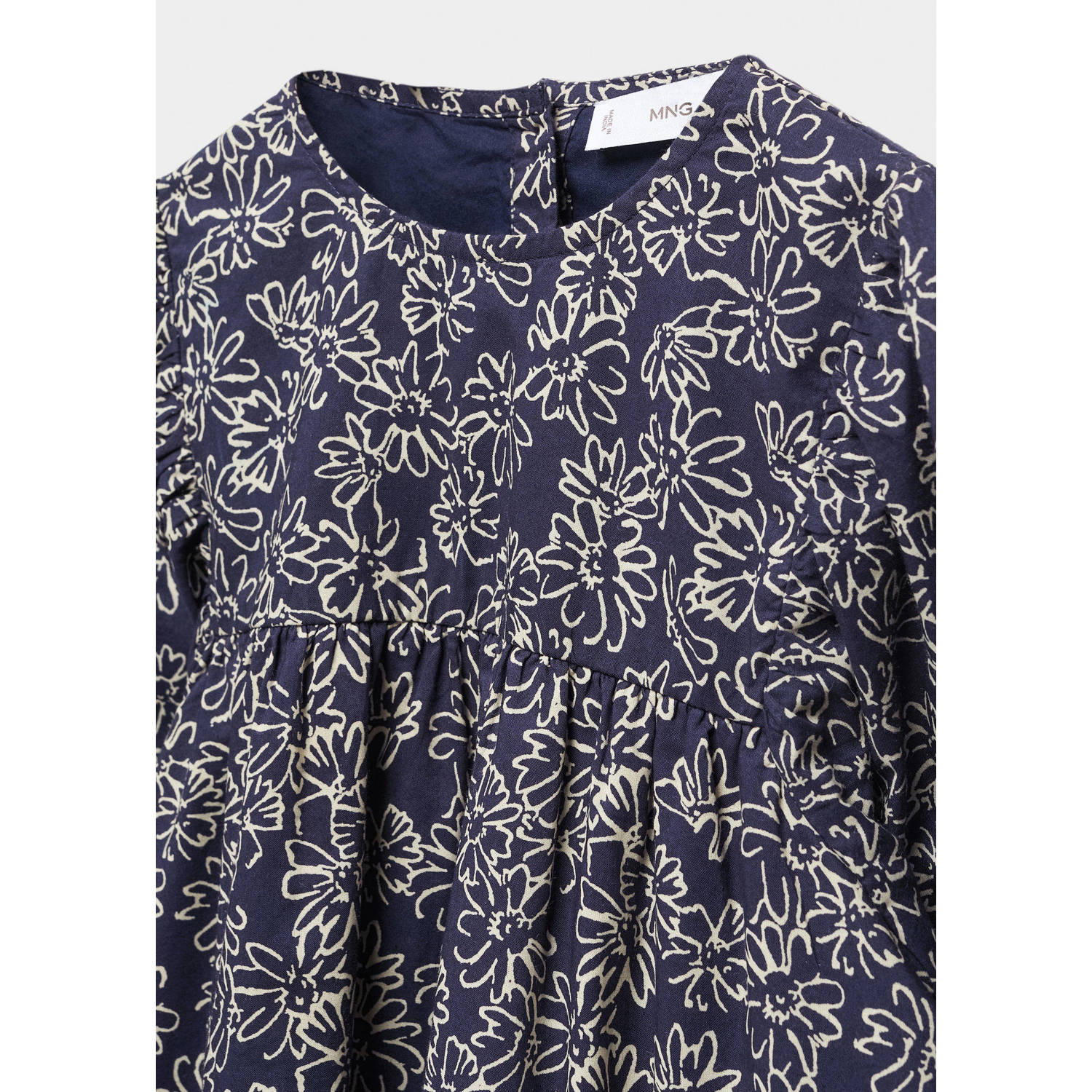 Mango Kids jurk met all over print donkerblauw lichtroze