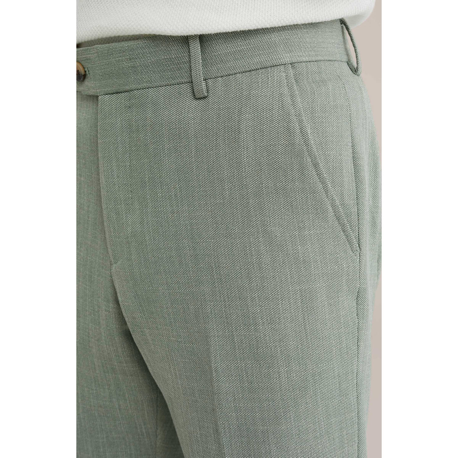 WE Fashion slim fit pantalon grijsgroen
