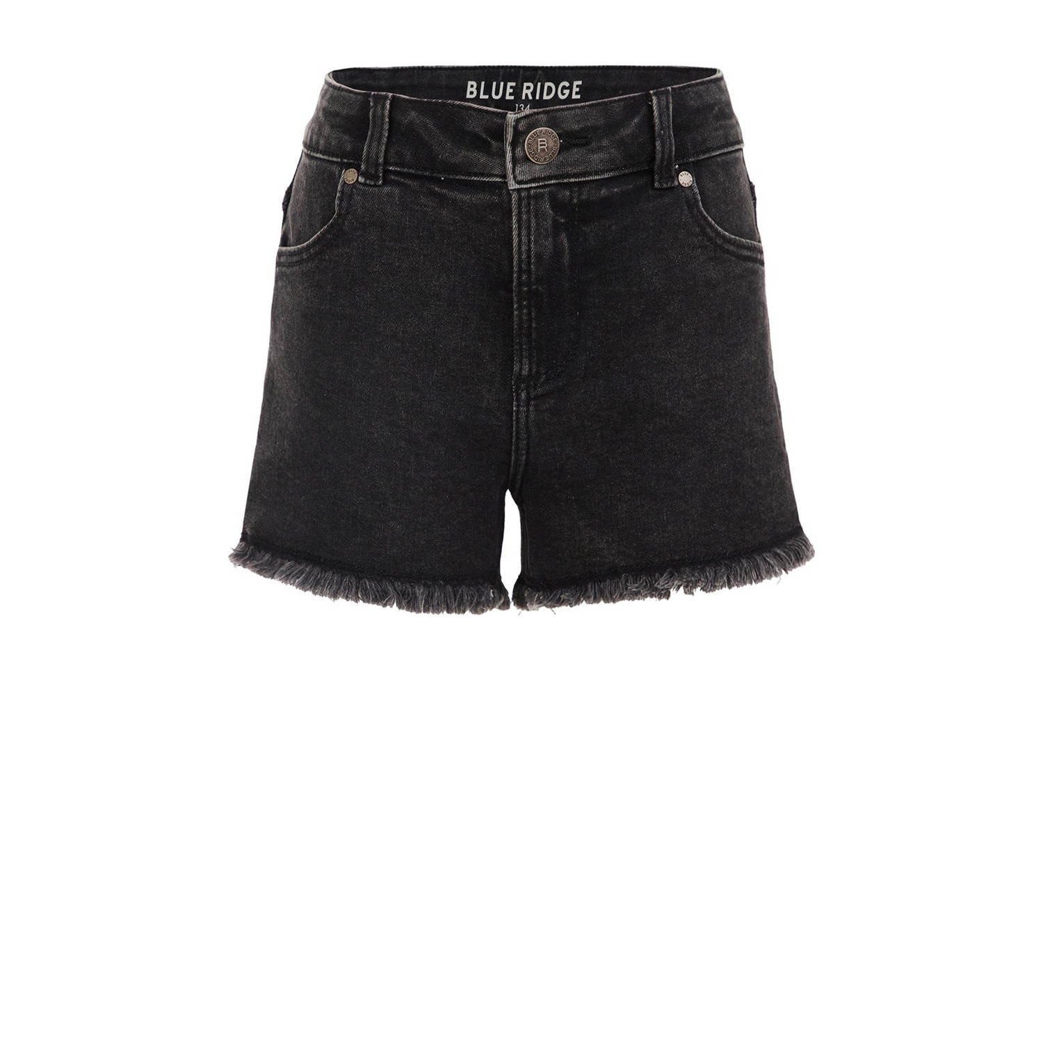 WE Fashion slim fit denim short black denim Zwart Meisjes Stretchdenim 104