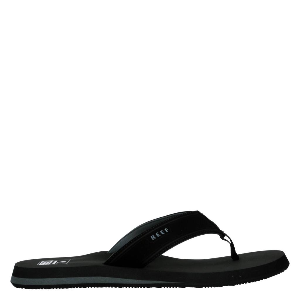 Zwarte heren Reef teenslippers van imitatieleer