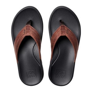 Cushion Phantom 2.0 leren teenslippers cognac