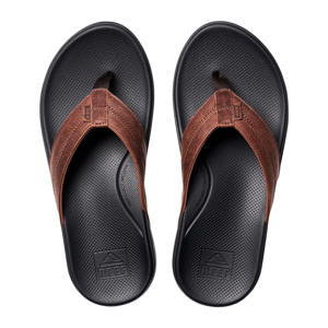 Cushion Phantom 2.0 leren teenslippers cognac