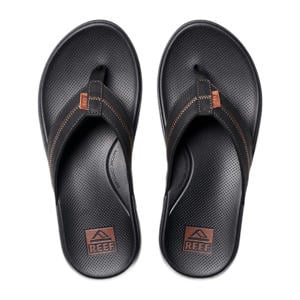 Cushion Phantom 2.0 leren teenslippers zwart/koffie