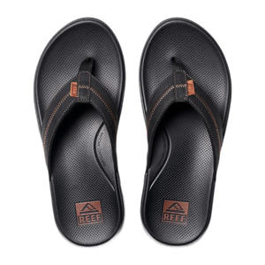 Cushion Phantom 2.0 leren teenslippers zwart/koffie