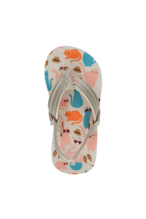Little Ahi teenslippers met hielbandje goud
