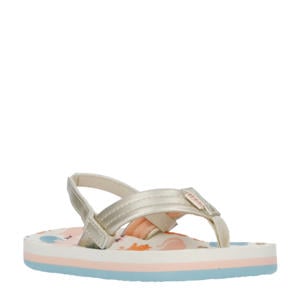 Little Ahi teenslippers met hielbandje goud