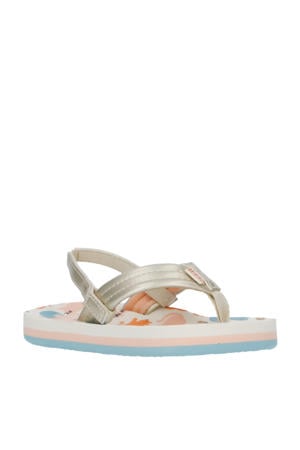 Little Ahi teenslippers met hielbandje goud