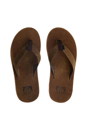 J-Bay III leren teenslippers cognac