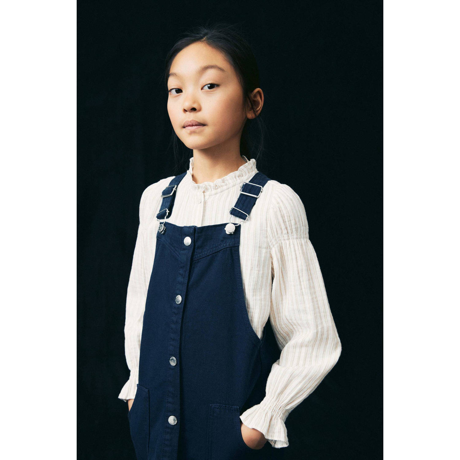 Mango Kids gestreepte blouse geel wit