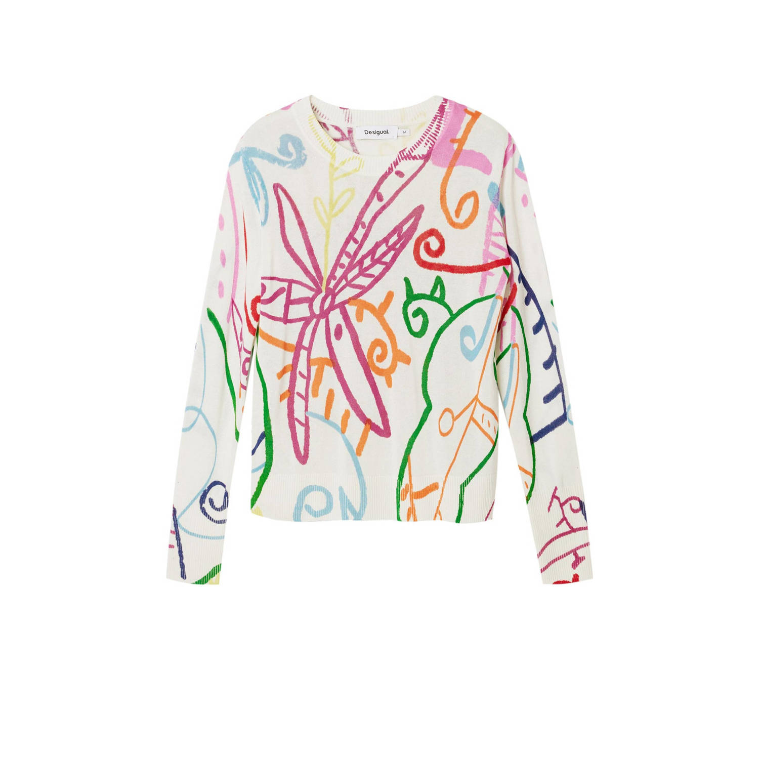 Desigual trui met all over print ecru multi