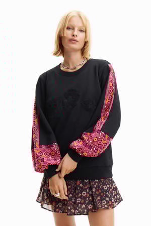 sweater zwart/roze