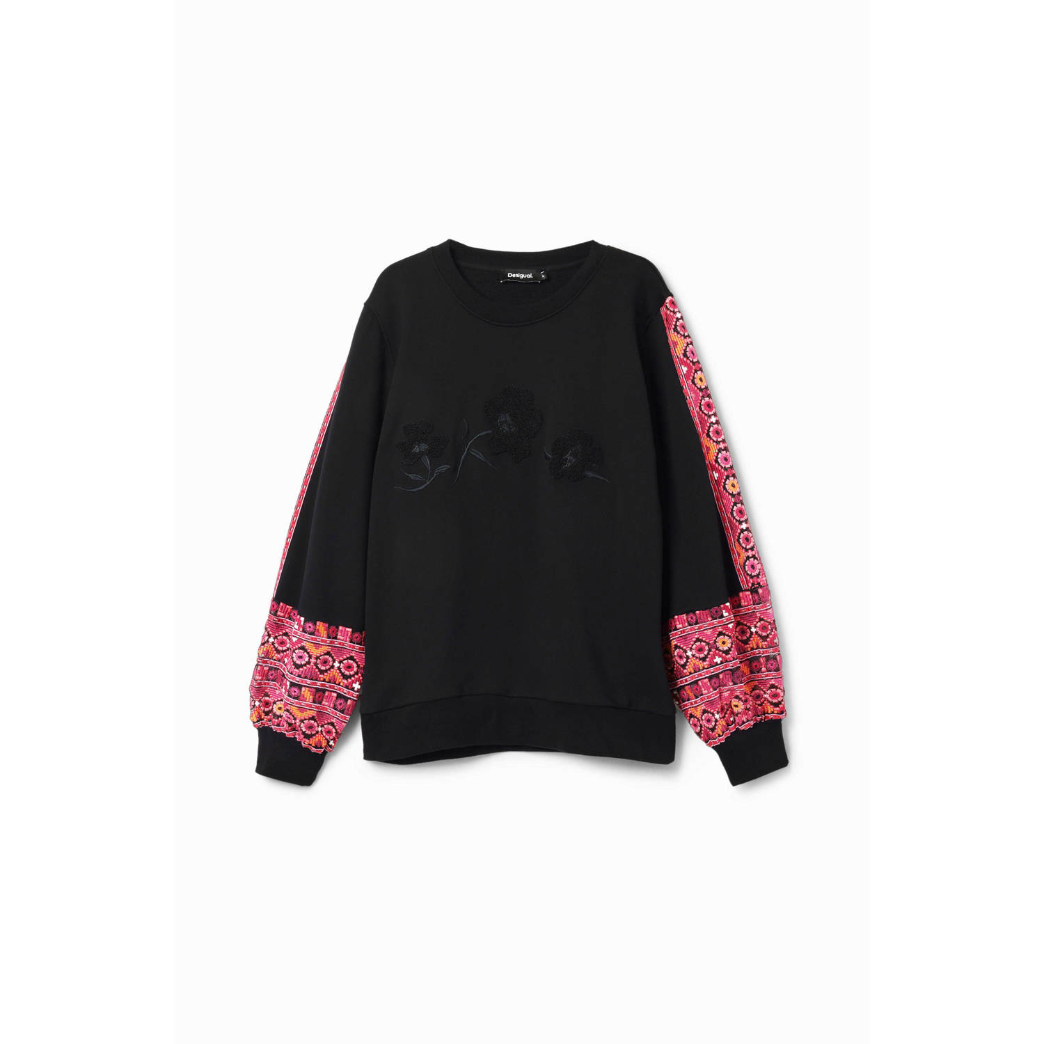 Desigual sweater zwart roze