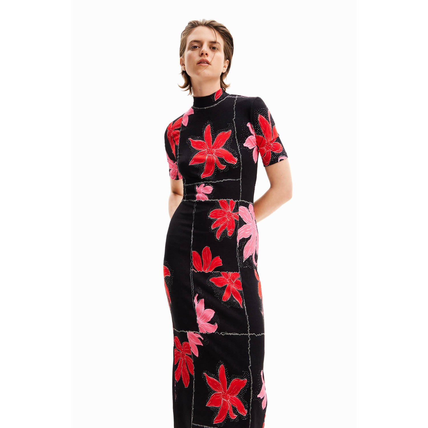 Desigual Elegante Midi Jurk voor Vrouwen Red Dames