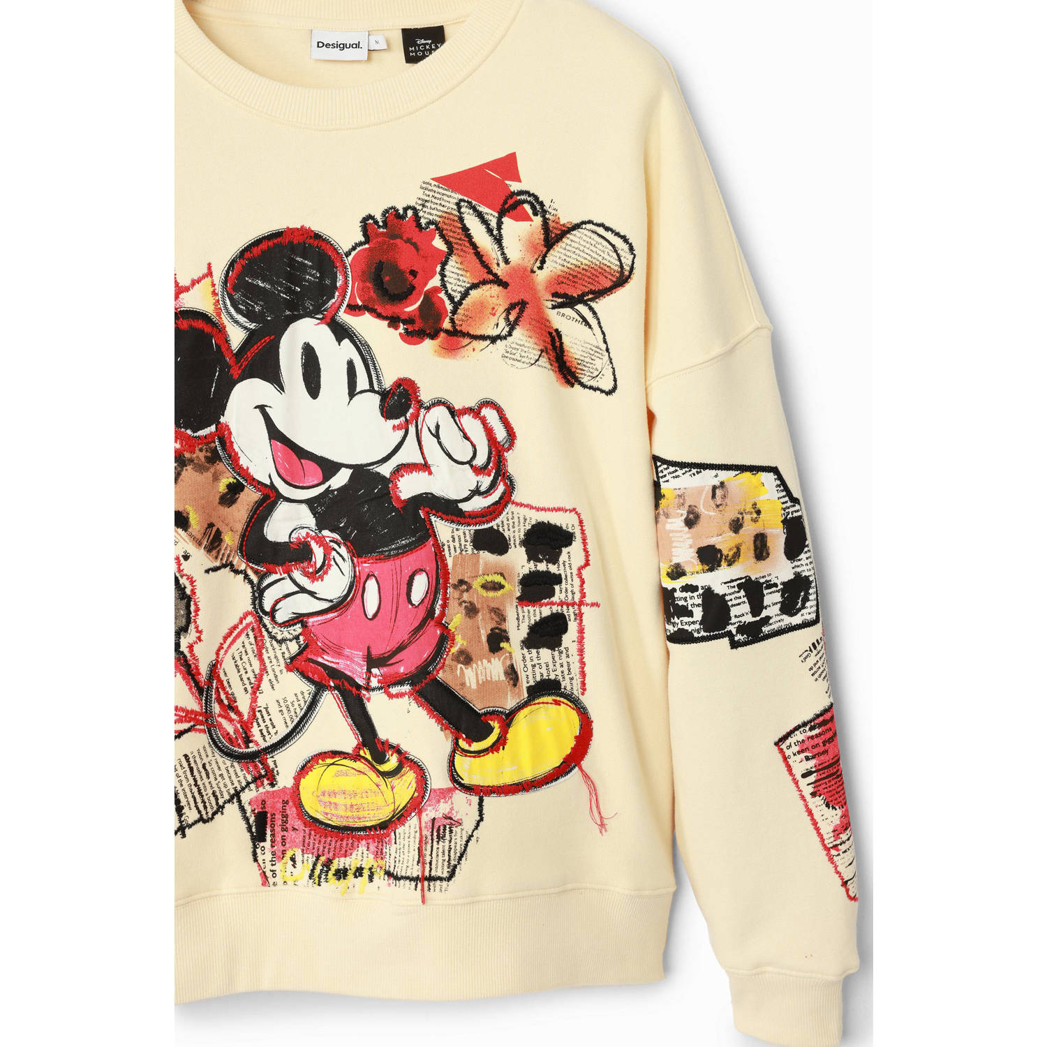 Desigual sweater met mickey mouse print ecru