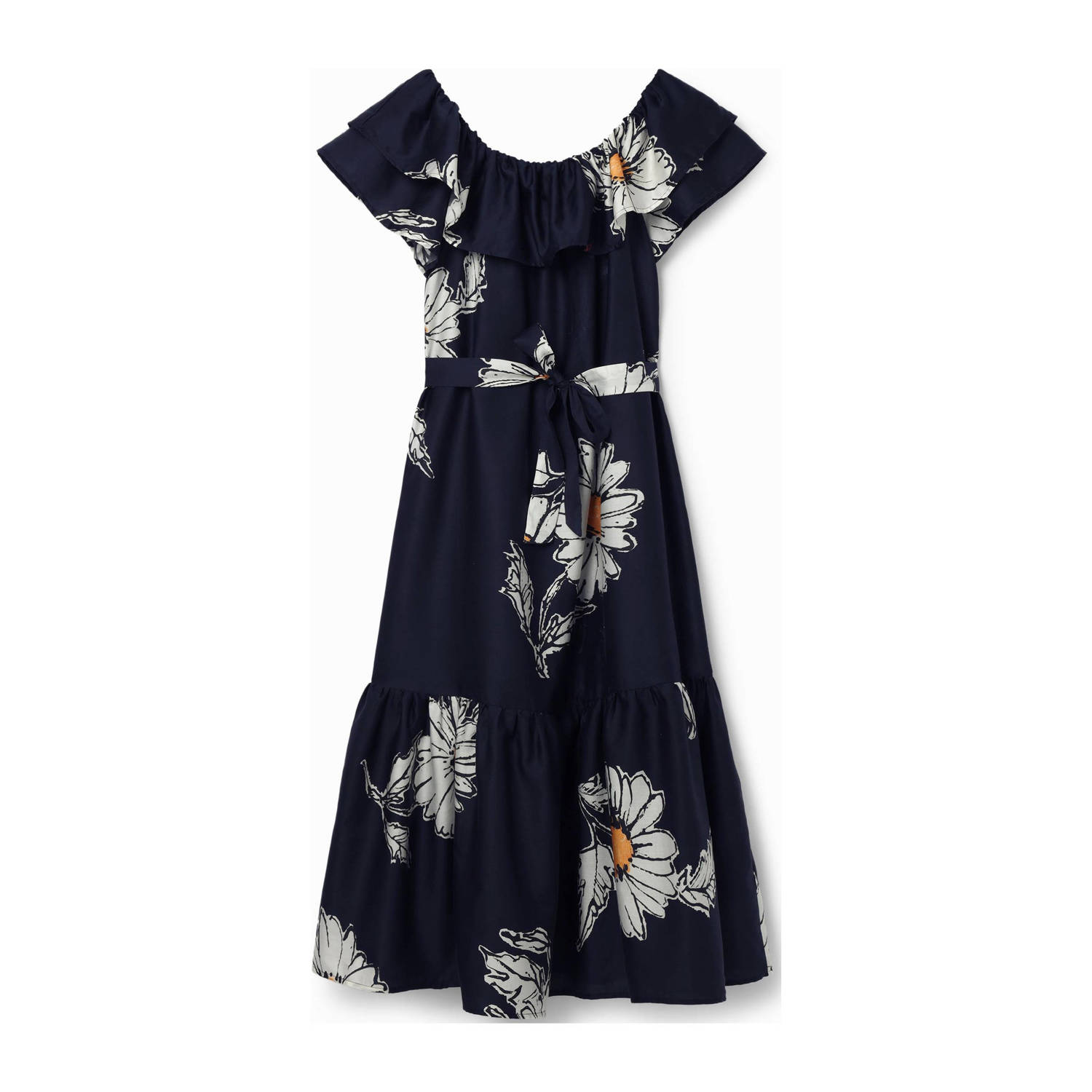 Desigual Elegante Maxi Jurk met Afneembare Riem Black Dames