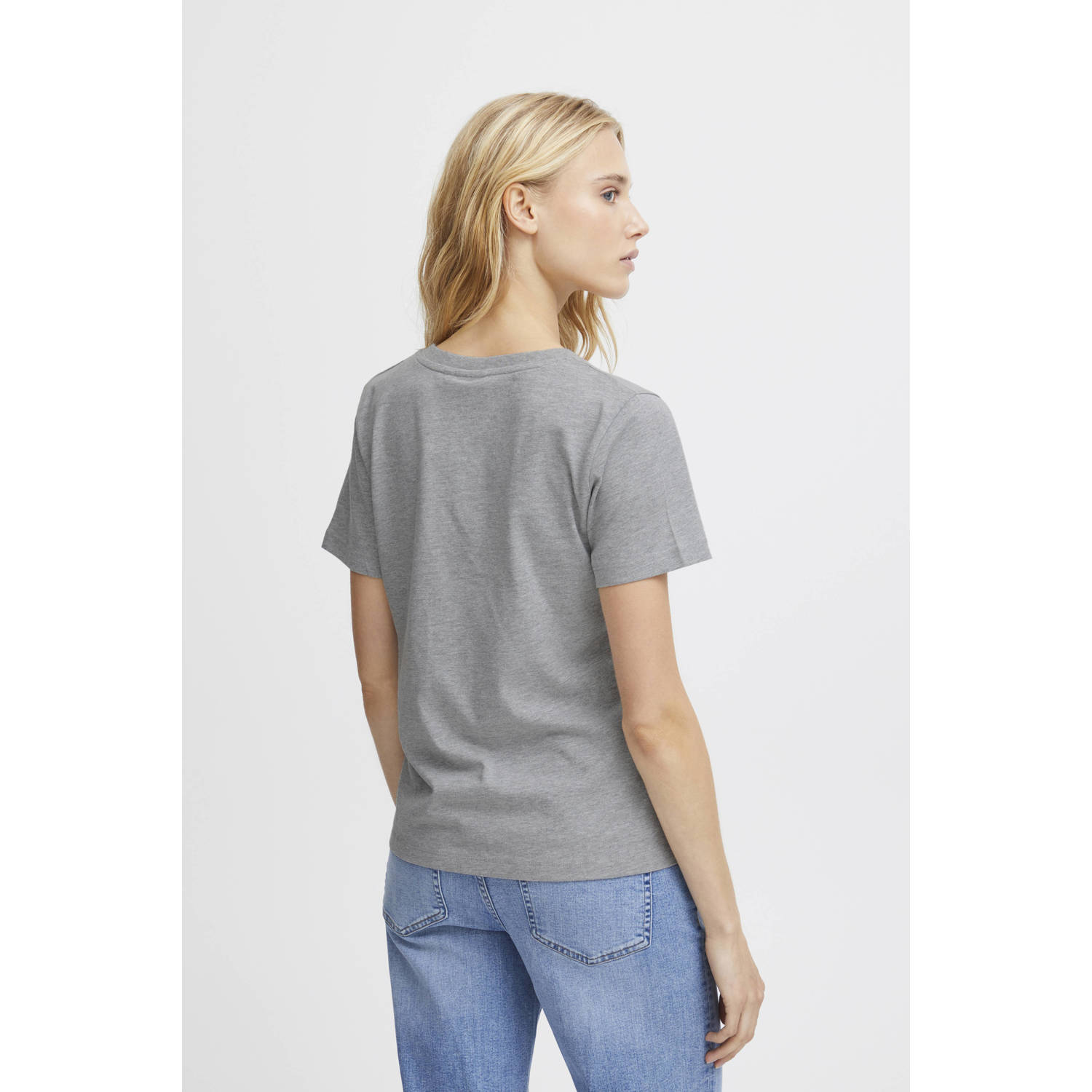 ICHI T-shirt grijs