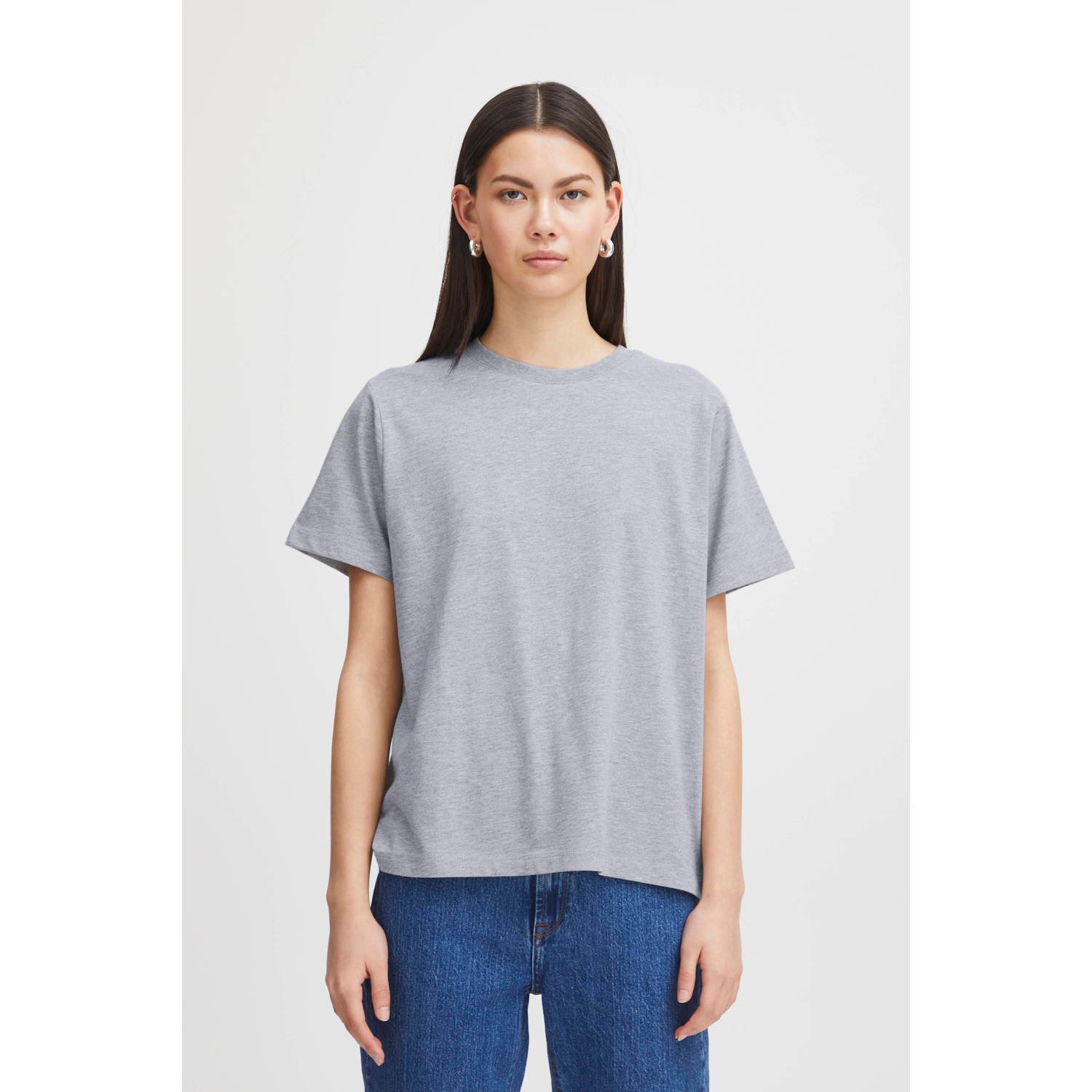 ICHI T-shirt grijs