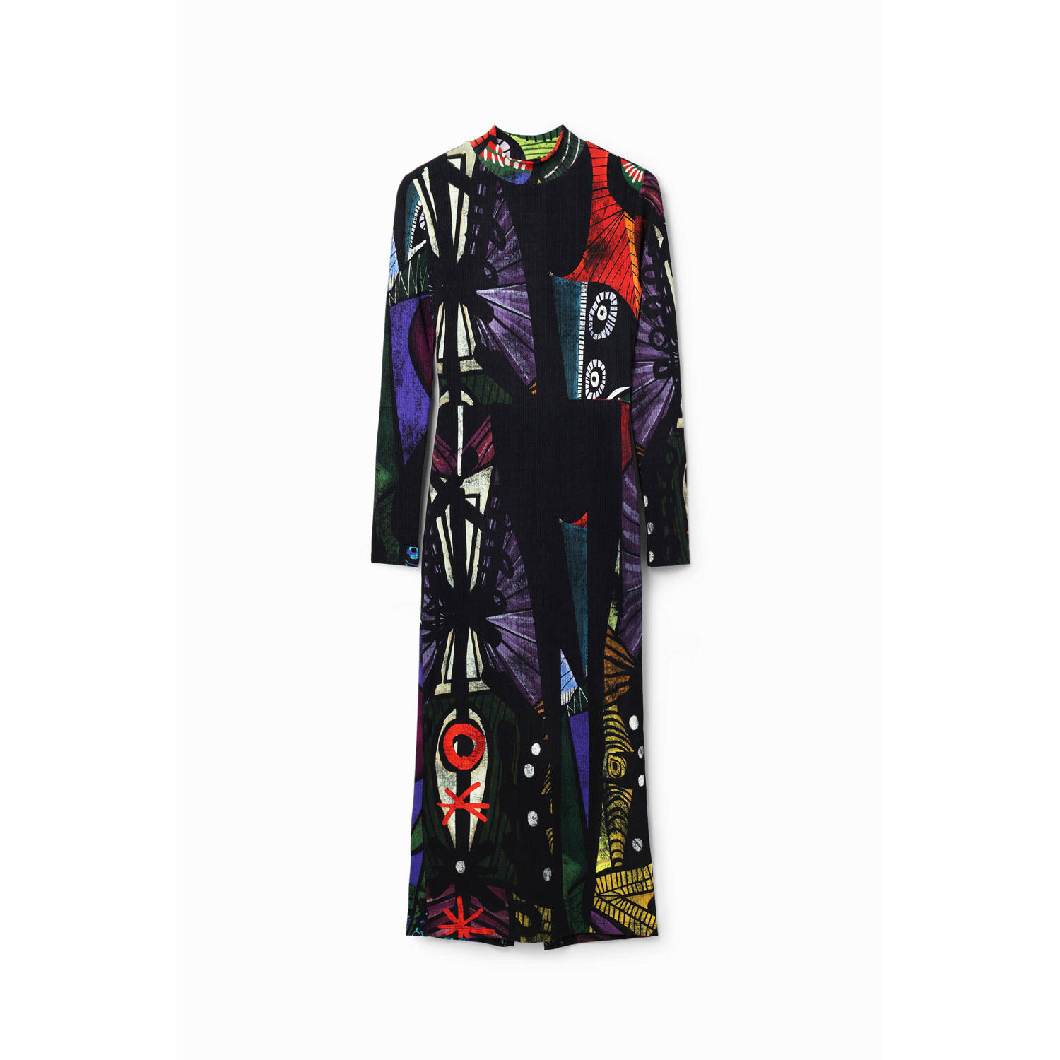 Desigual bodycon jurk met all over print zwart