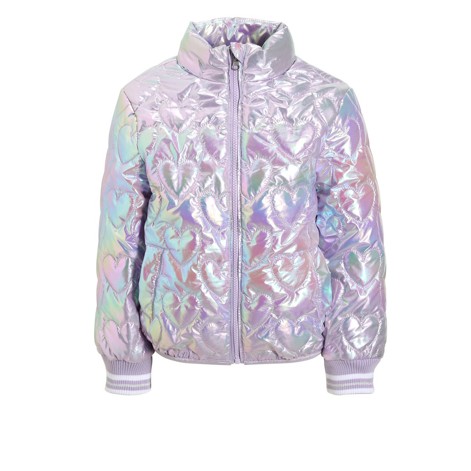 Orange Stars bomberjack Rachel metallic iriserend met verborgen capuchon
