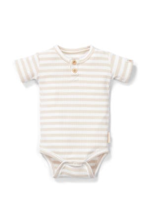 romper met streep print ecru/wit
