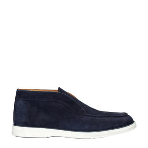 suède loafers donkerblauw